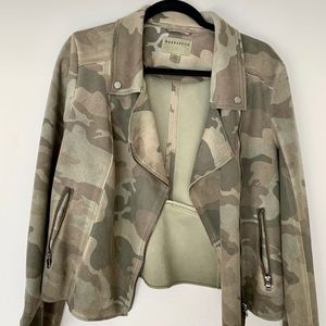 Anthropologie suede camo jacket